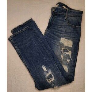 Guess Mens 38 x 32 Slim Tapered Distressed Patches Destroyed Rip Repair Grunge